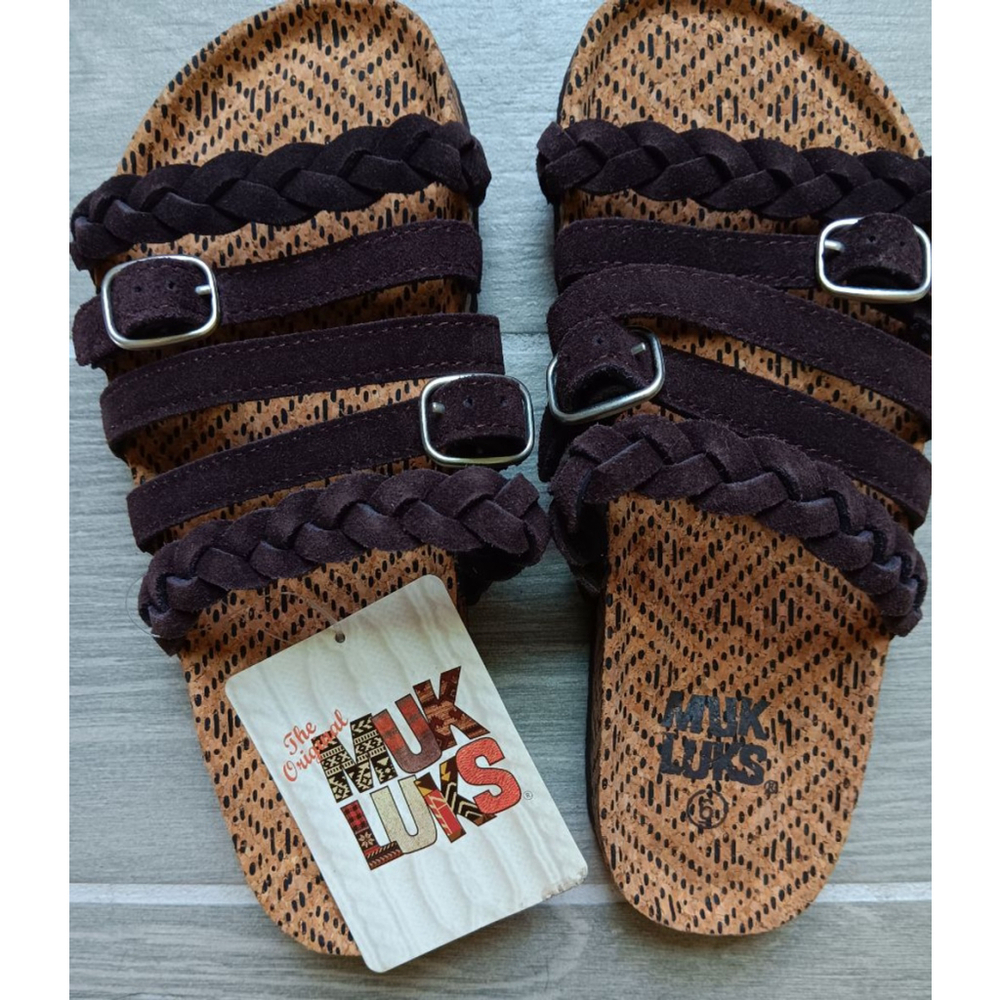 Women's Muk Luks Brown Sandals Size 6 - Picture 2 of 2